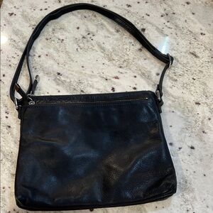 Margot Soft Black Leather Shoulder Bag